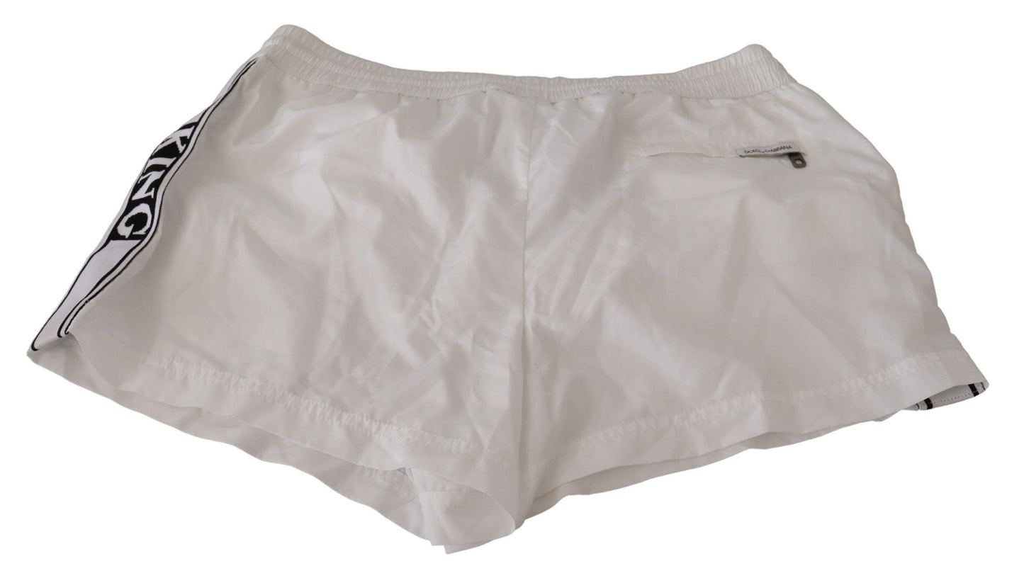 Dolce & Gabbana White King Mens Beachwear Swimwear Shorts