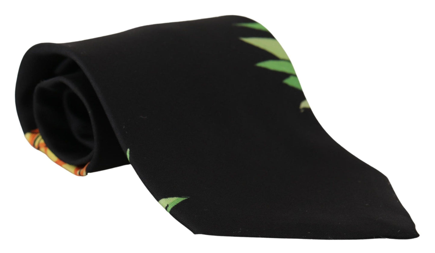 Dolce & Gabbana Black Pineapple Print Necktie Accessory Tie