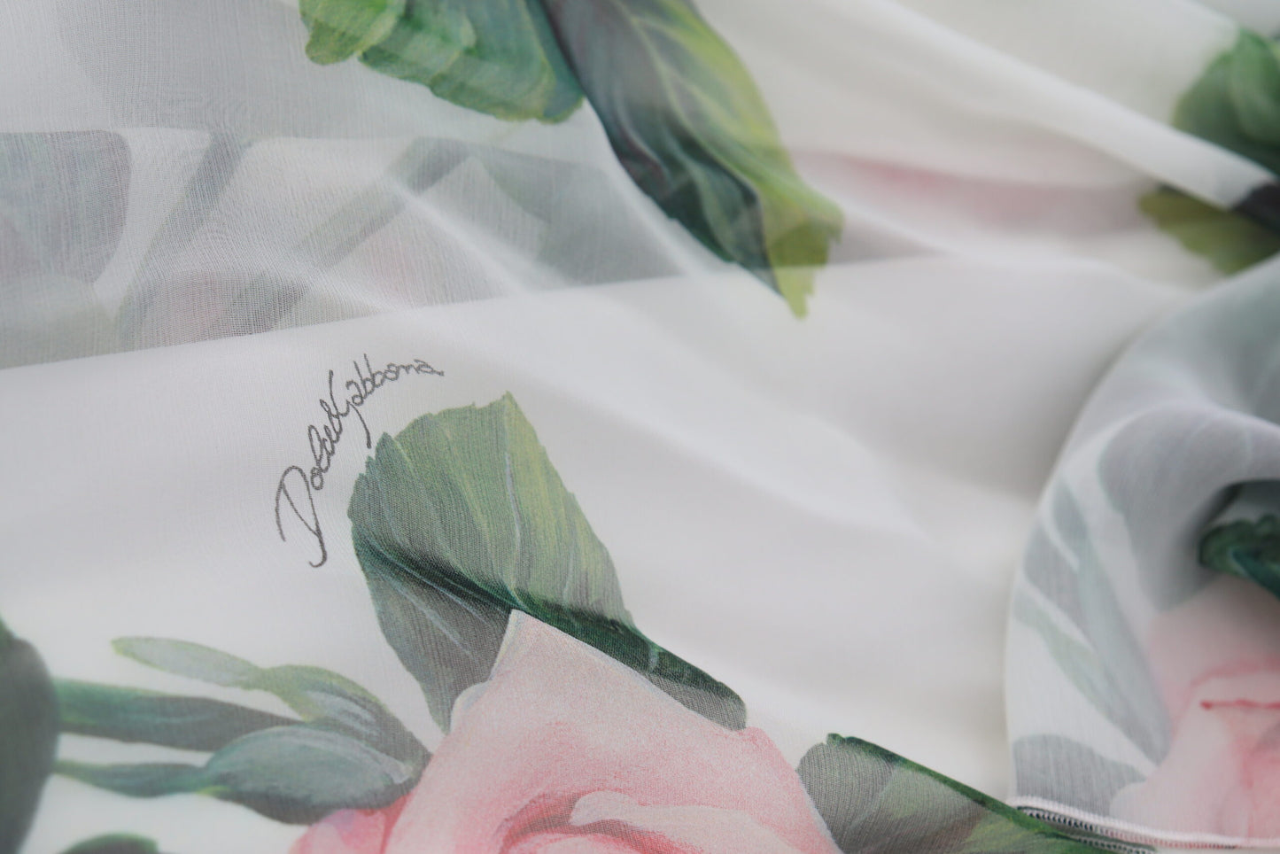 Dolce & Gabbana White Floral Roses Silk Maxi Long Gown Dress