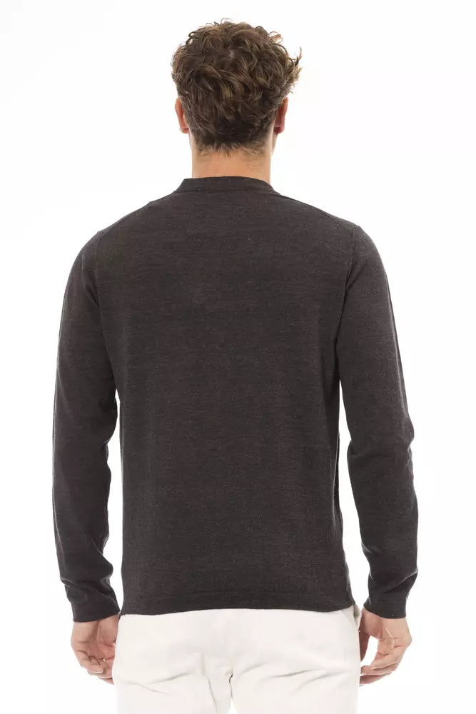 Alpha Studio Brown Cotton Men's Sweater