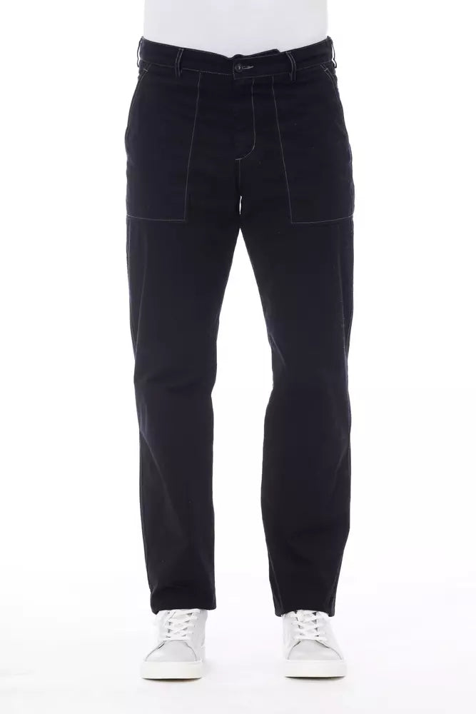 Alpha Studio Blue Cotton Men's Pant