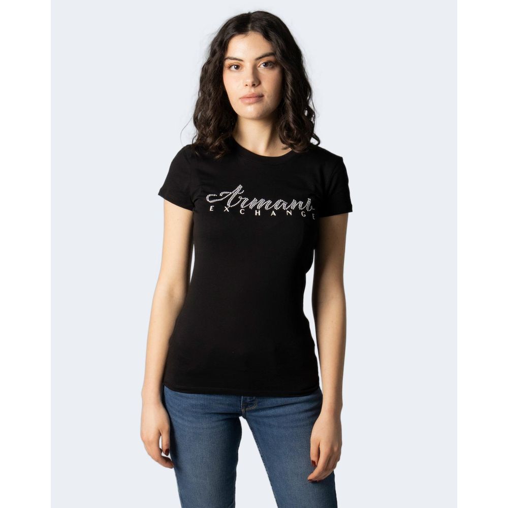 Armani Exchange Black Cotton T-Shirt