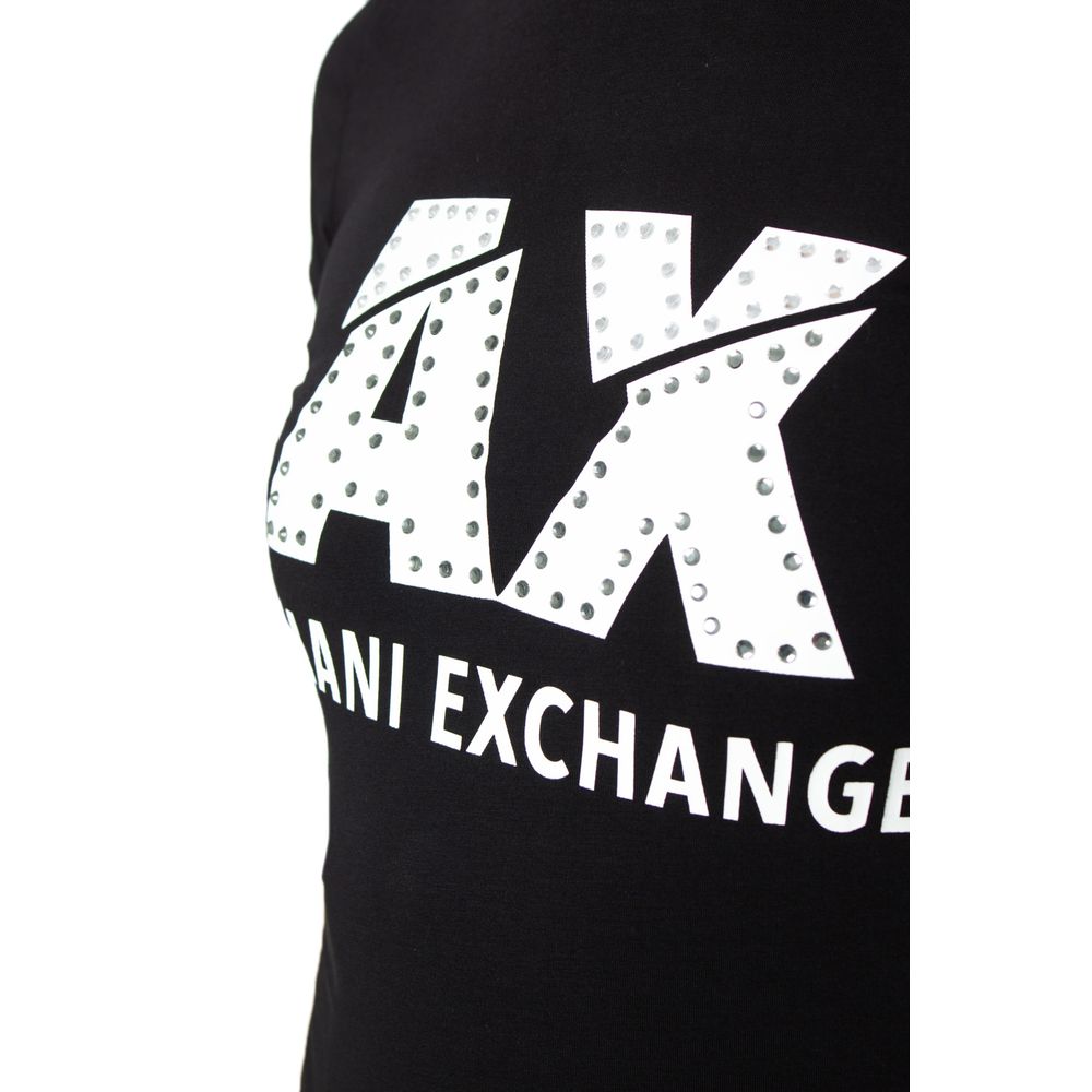 Armani Exchange Black Cotton T-Shirt
