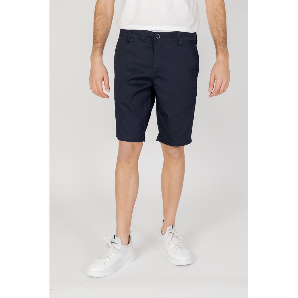 Armani Exchange Blue Cotton Bermuda