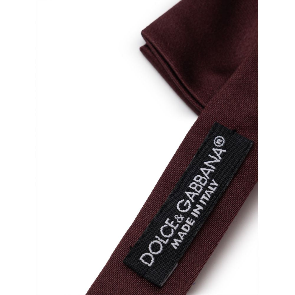 Dolce & Gabbana Burgundy Silk Bowty
