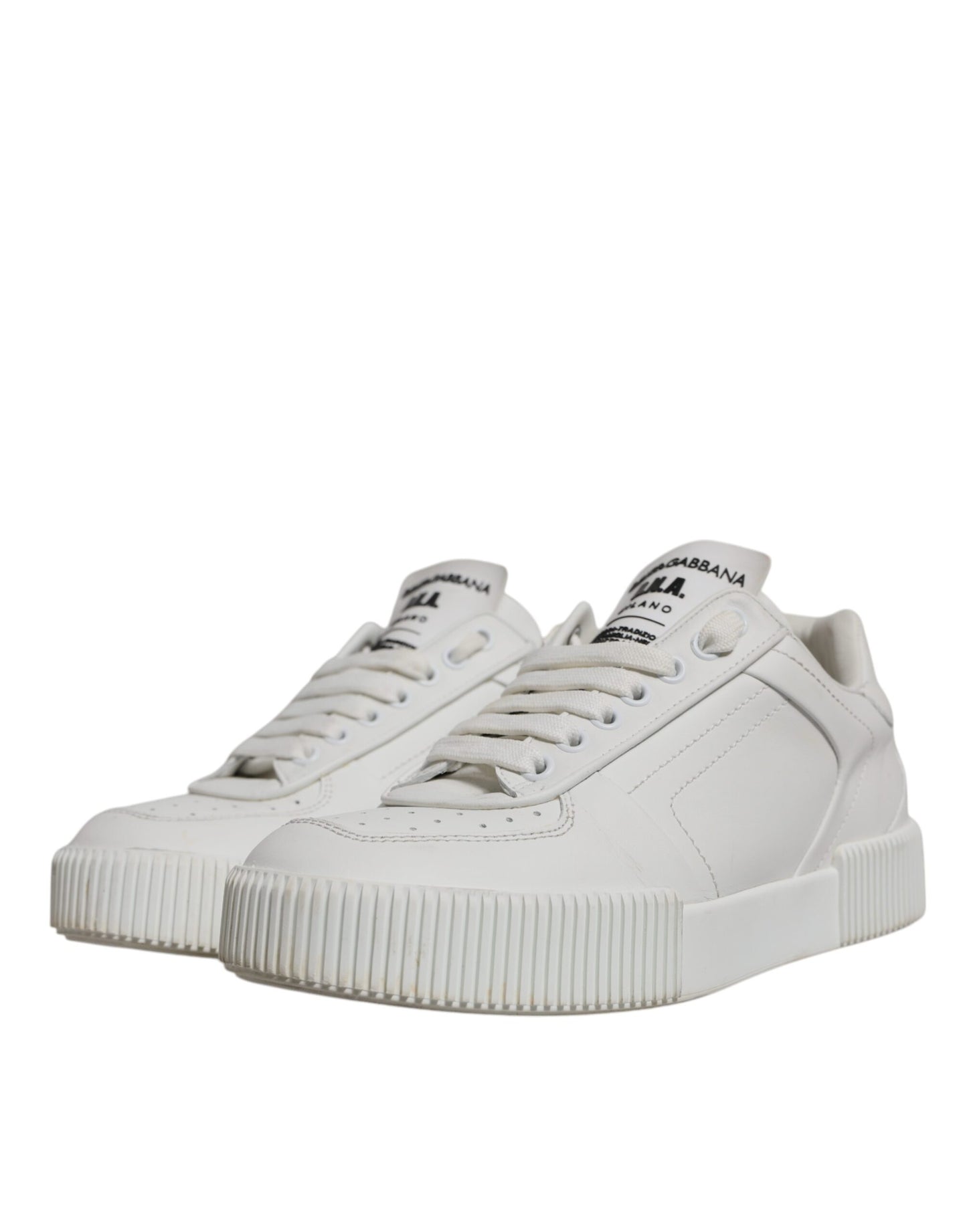 Dolce & Gabbana White Miami Leather Low Top Sneakers Shoes