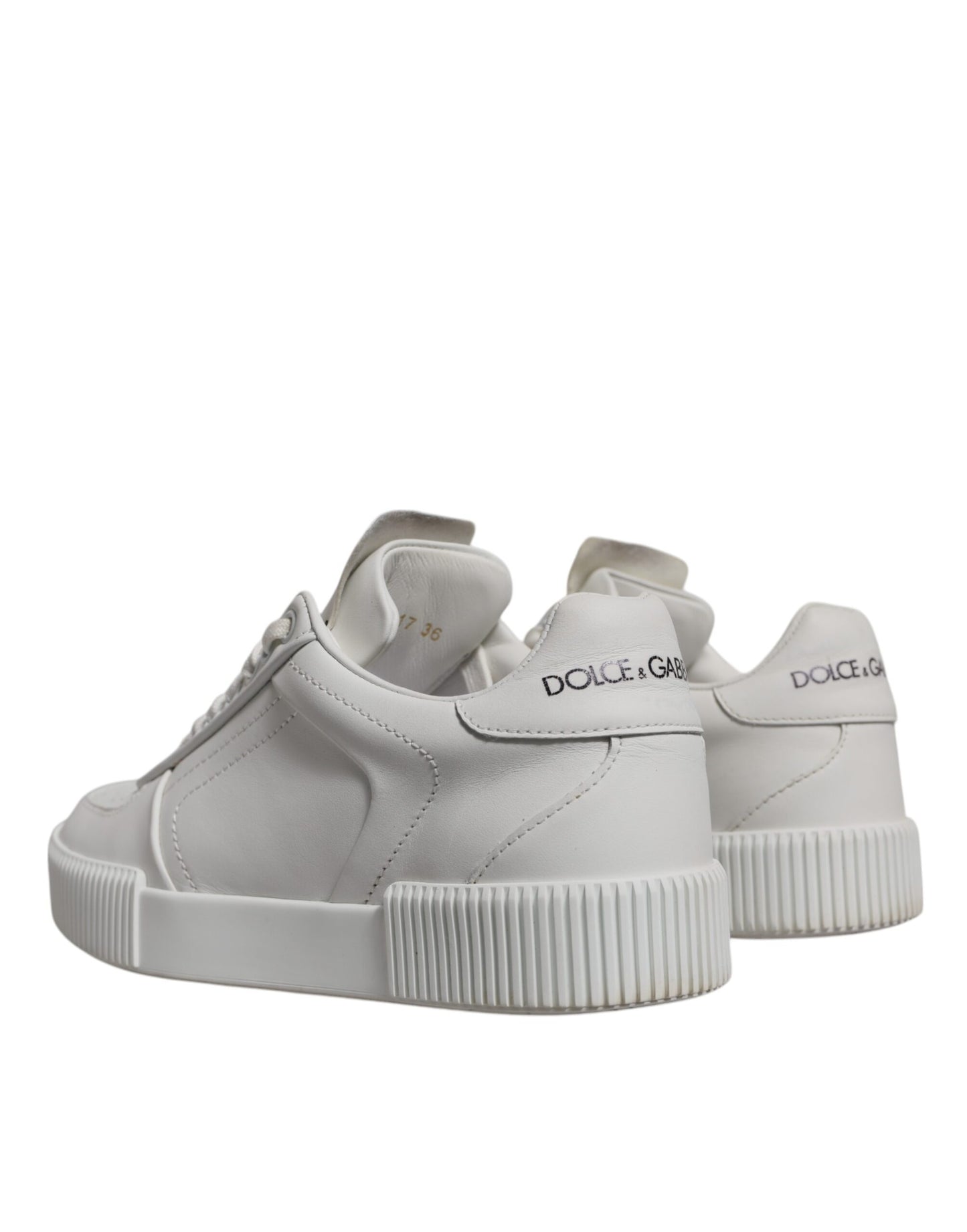 Dolce & Gabbana White Miami Leather Low Top Sneakers Shoes