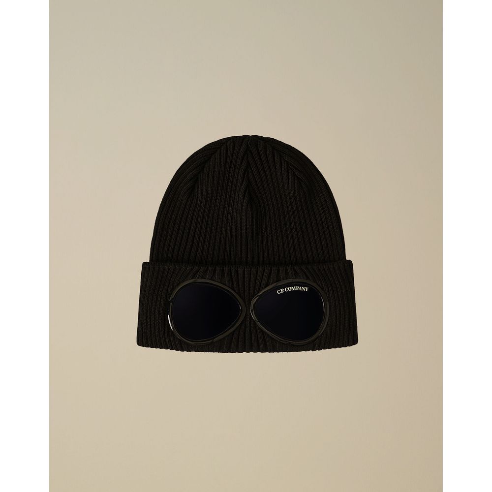 C.P. Company Black Wool Hats & Cap