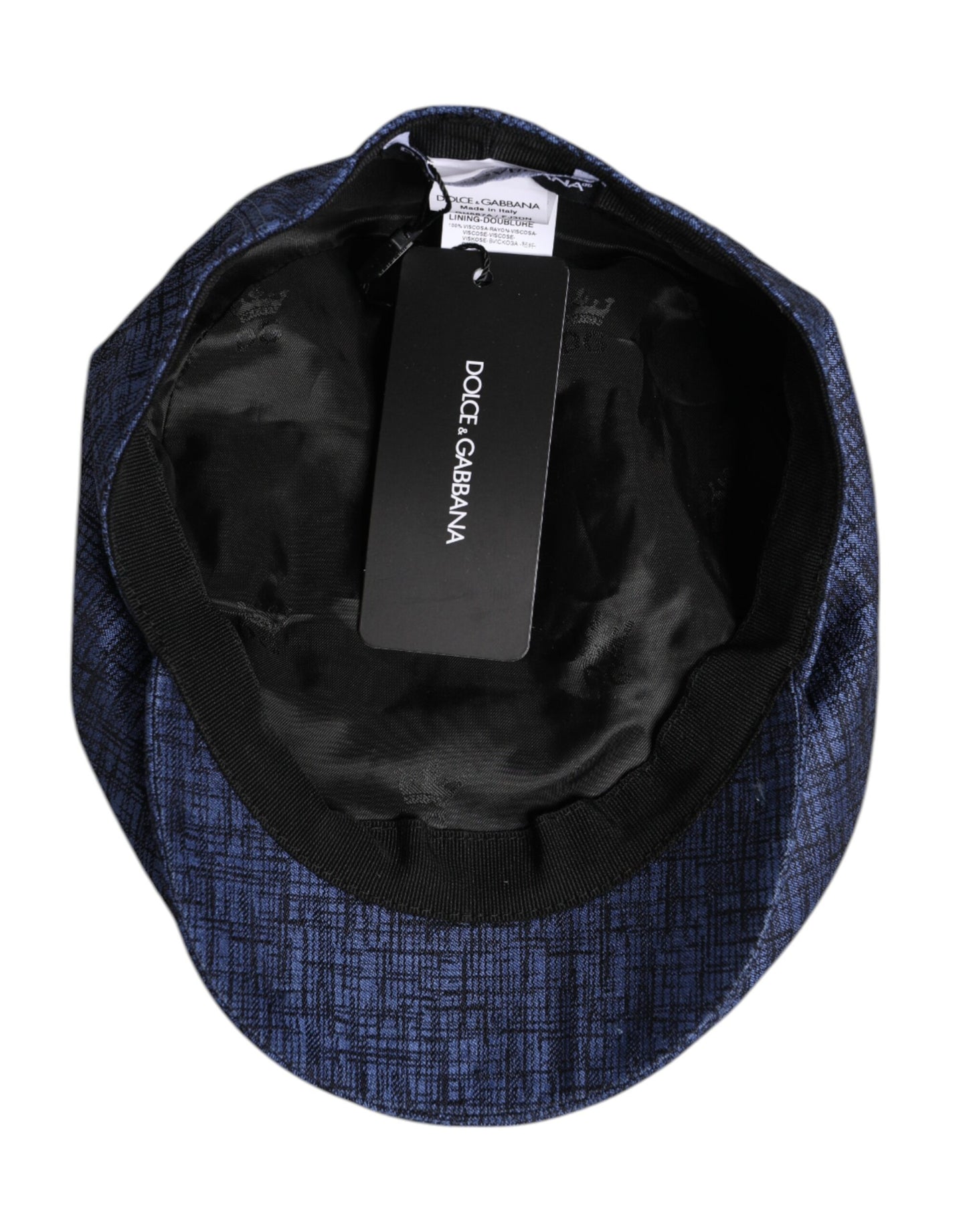 Dolce & Gabbana Blue Cotton Stretch Newsboy Hat