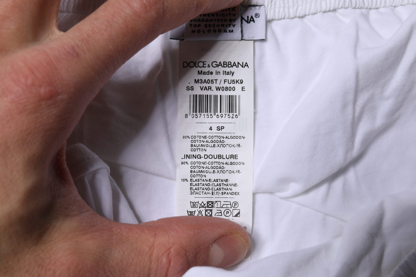 Dolce & Gabbana White Cotton Men Boxer Shorts Underwear