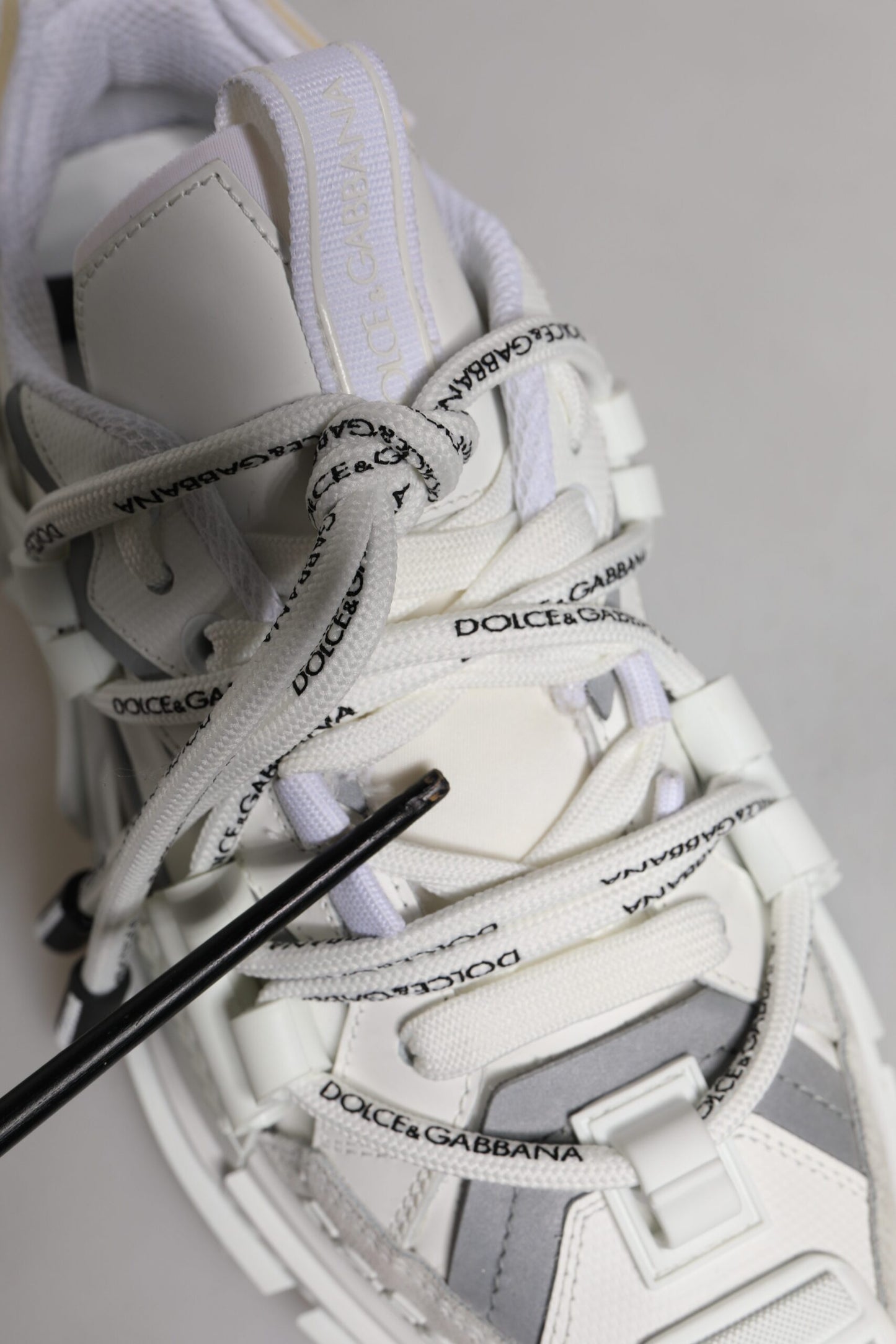 Dolce & Gabbana White Nylon Low Top Space Men Sneakers Shoes