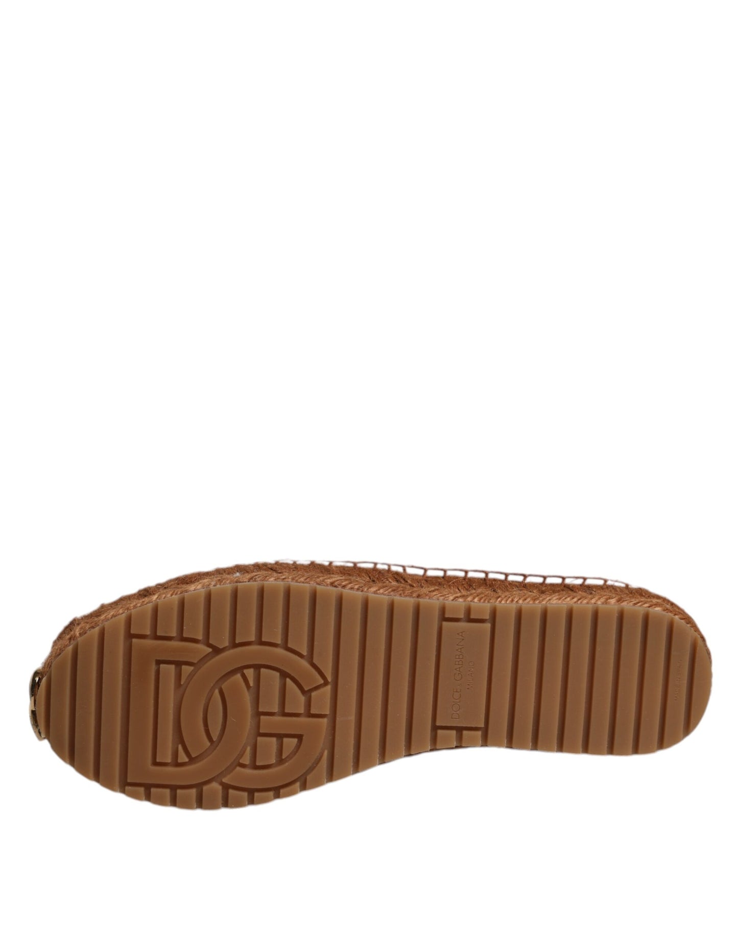 Dolce & Gabbana White Logo Eyelet Slip On Espadrilles Shoes