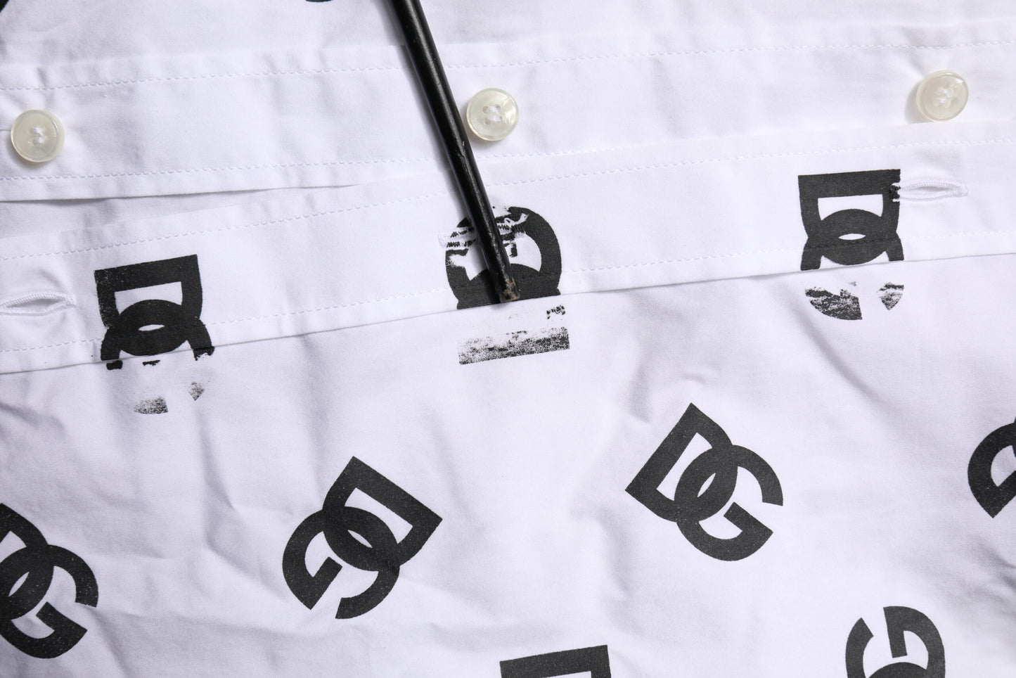 Dolce & Gabbana White MARTINI DG Logo Print Formal Shirt