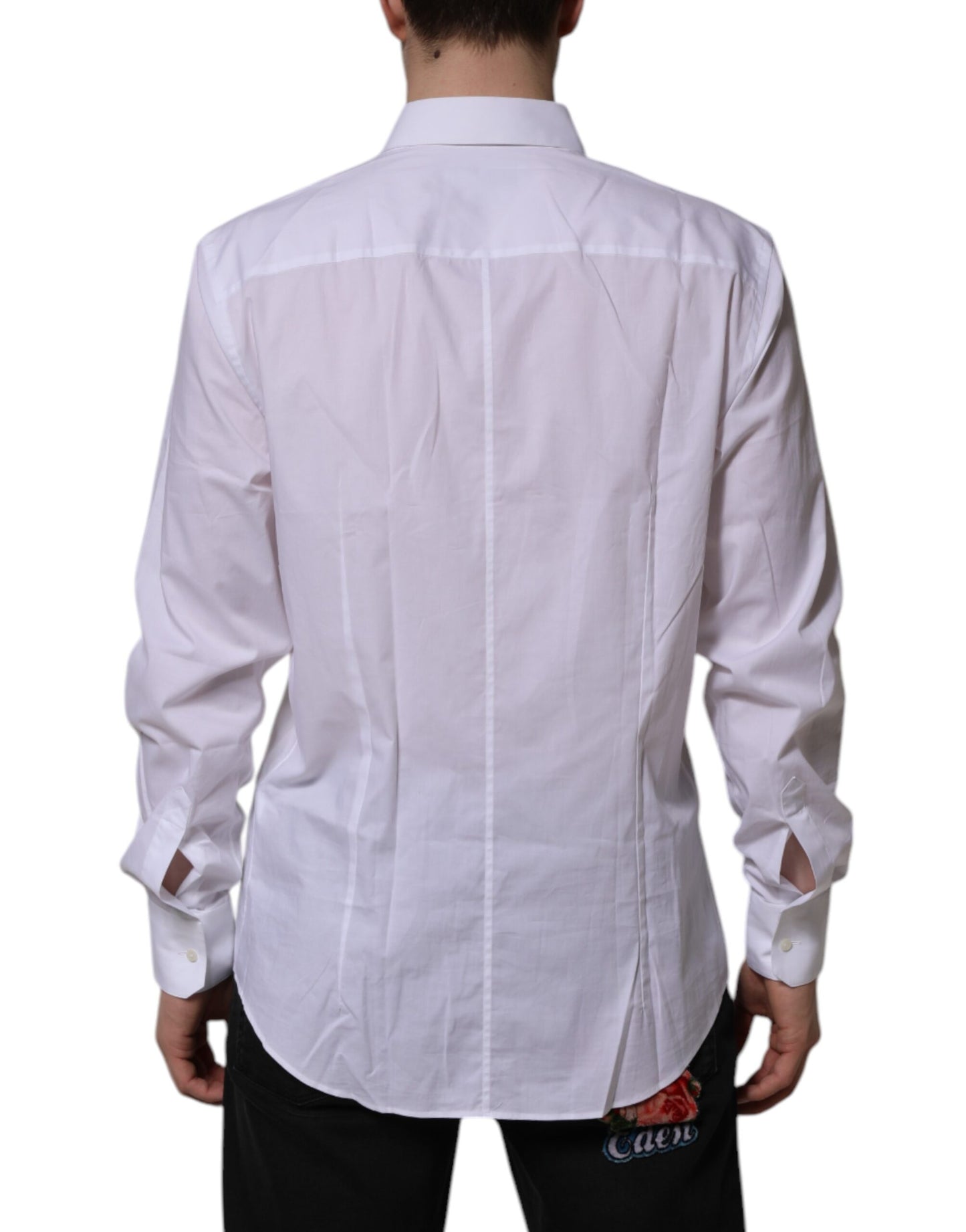 Dolce & Gabbana White MARTINI Long Sleeve Dress Formal Shirt