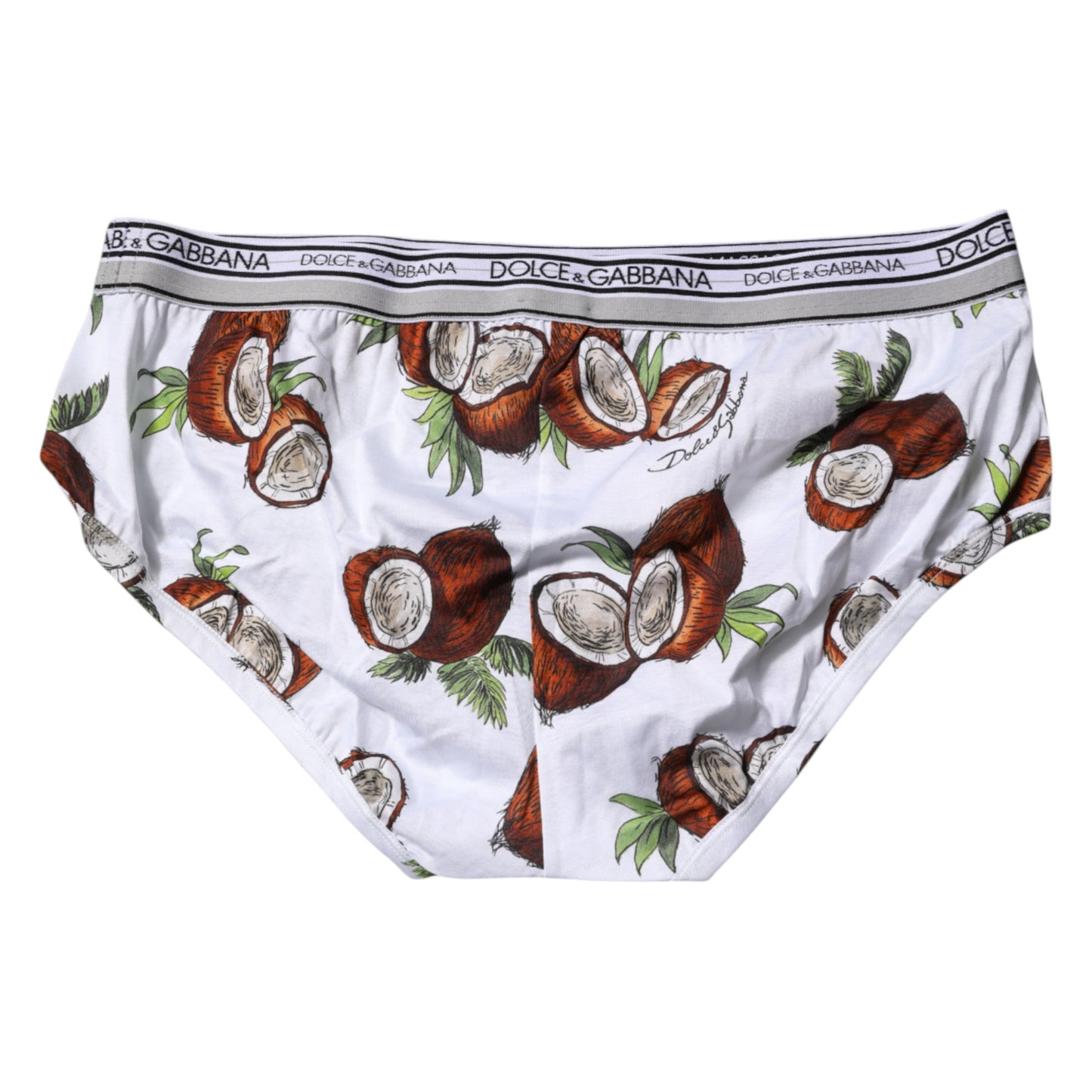 Dolce & Gabbana White Coconut Printed Regular Brief Underwear