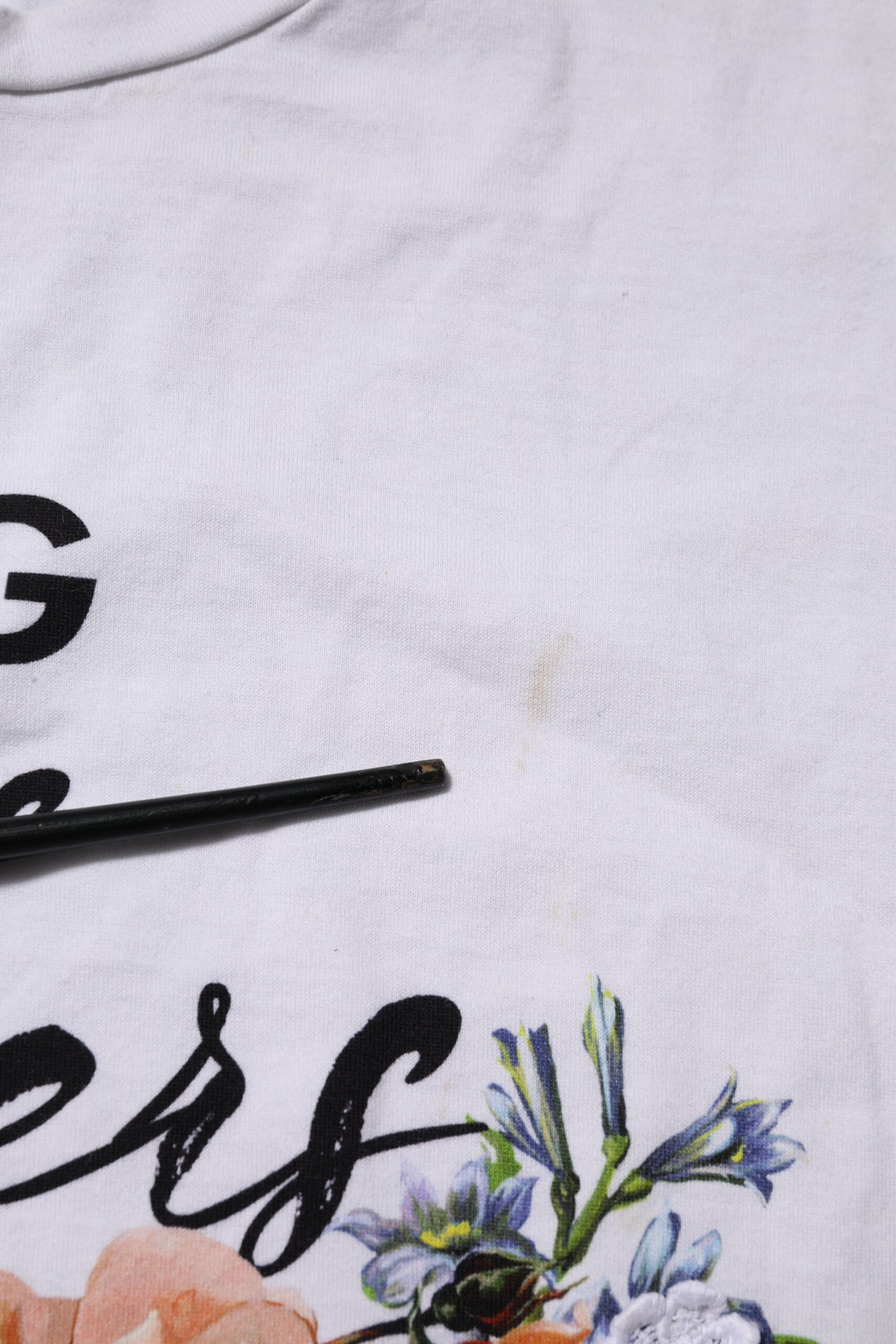 Dolce & Gabbana White Printed Cotton Short Sleeves T-shirt