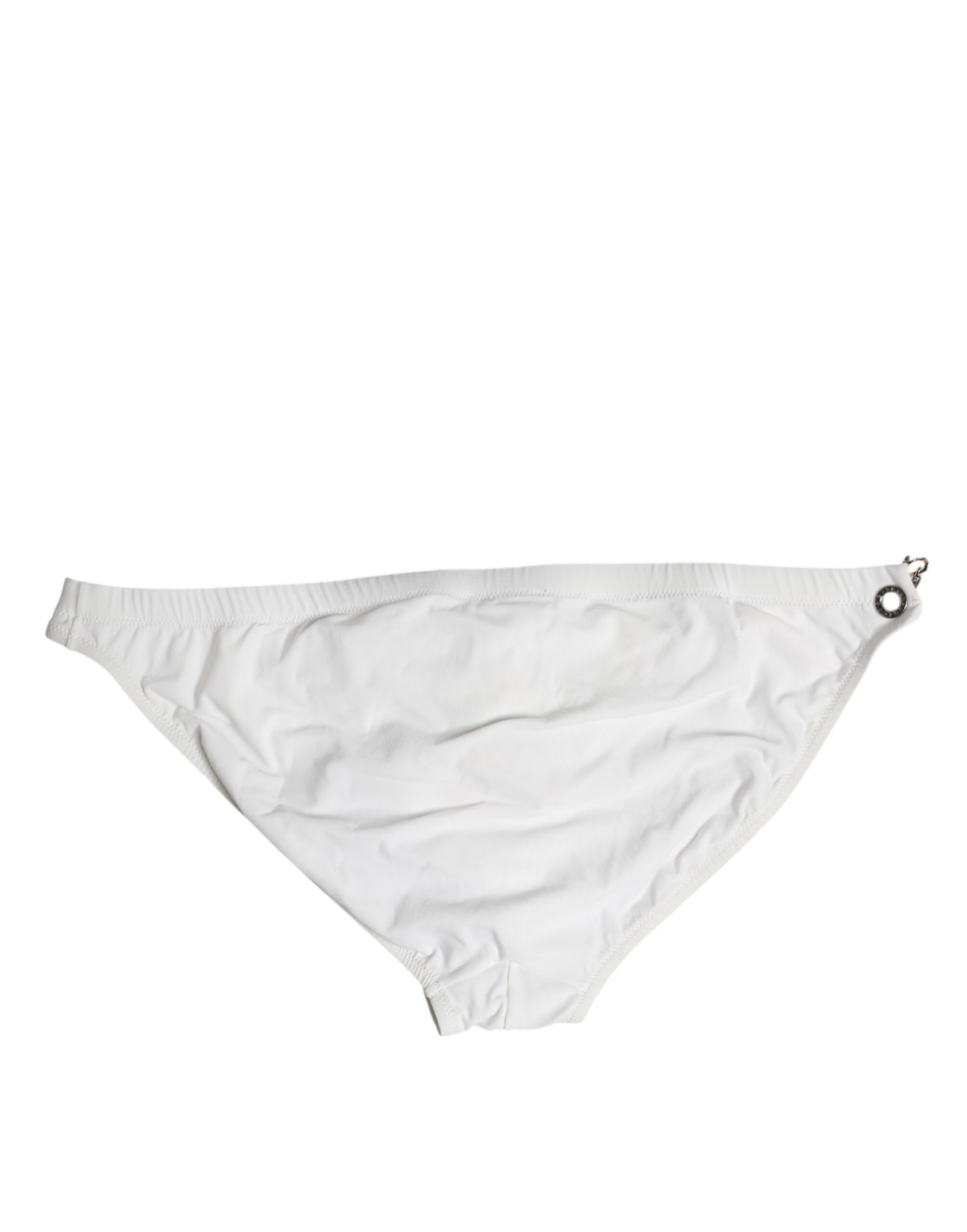Dolce & Gabbana White Logo Metal Embellishment Brief Swimwear