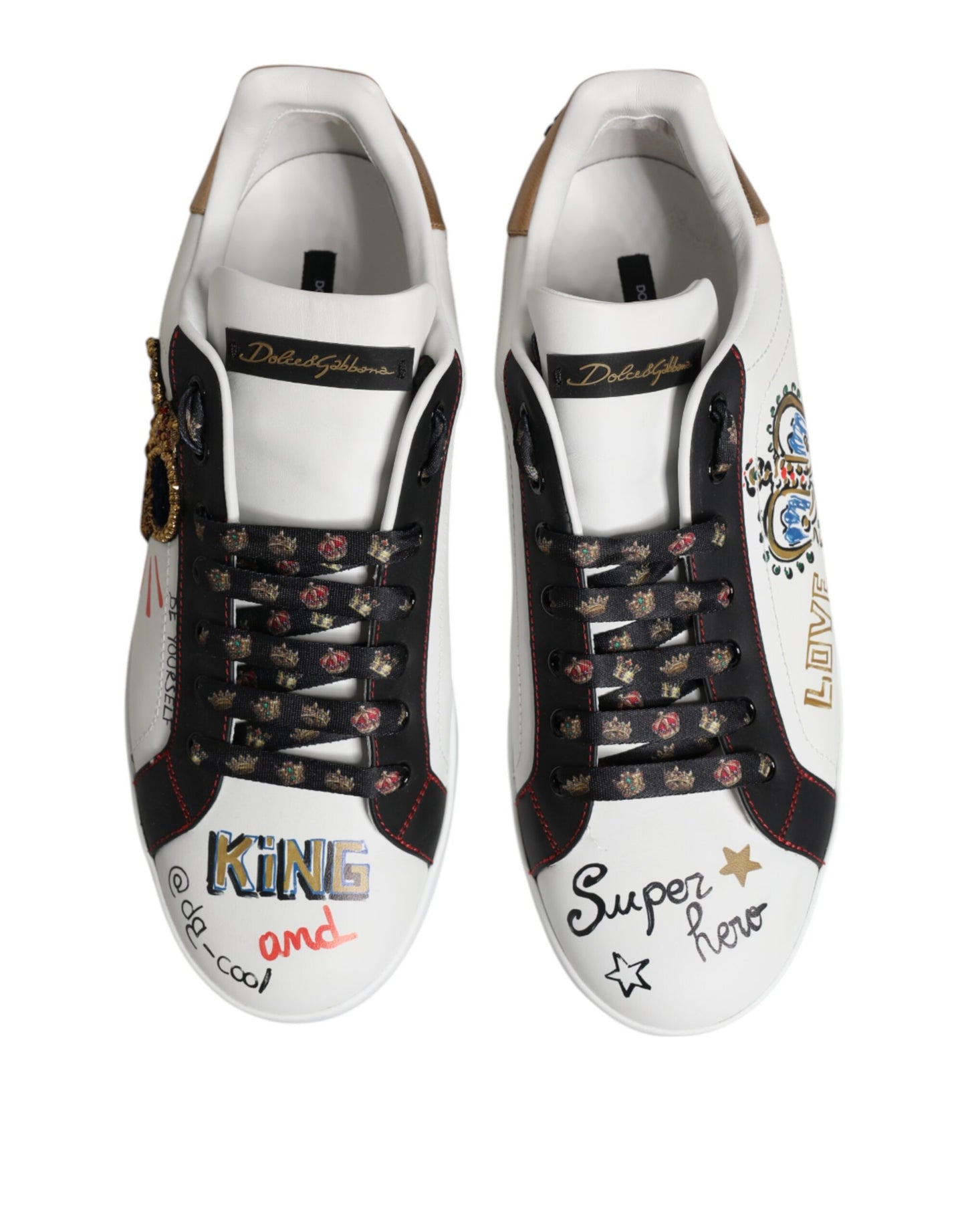 Dolce & Gabbana White Portofino Crown Men Sneakers Shoes