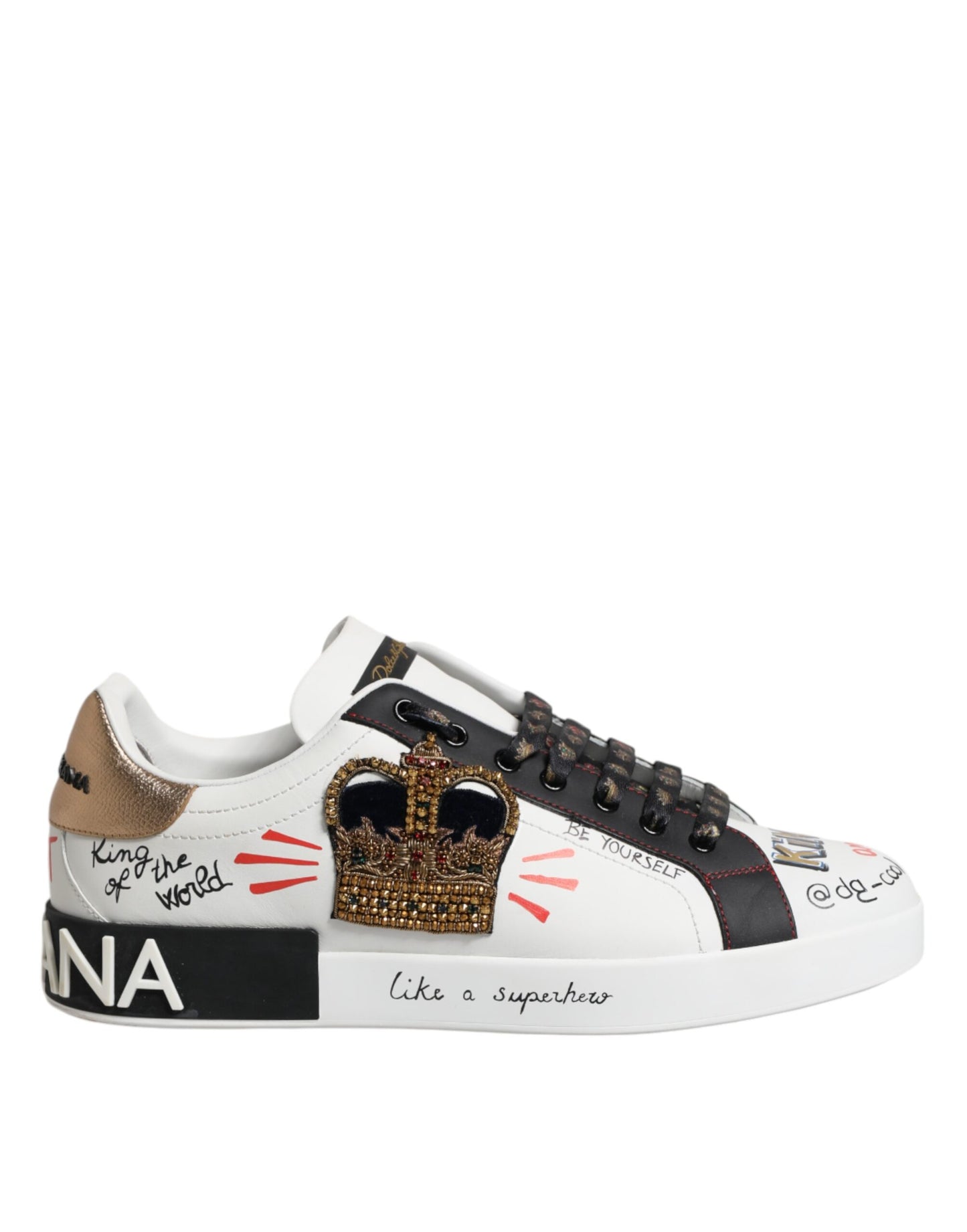 Dolce & Gabbana White Portofino Crown Men Sneakers Shoes