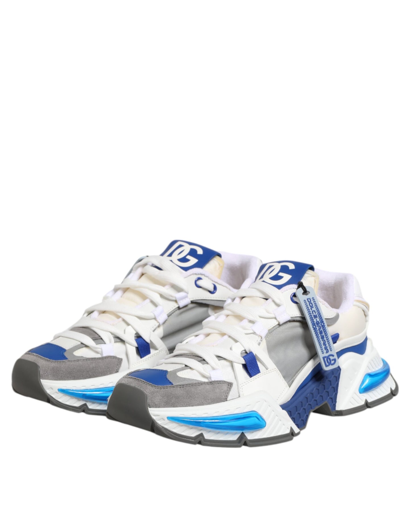 Dolce & Gabbana Blue White AIRMASTER Low Top Sneakers Shoes