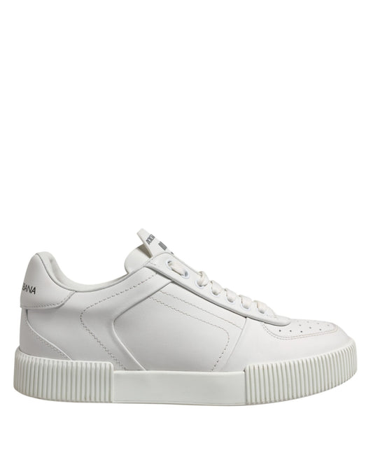 Dolce & Gabbana White Miami Leather Low Top Sneakers Shoes