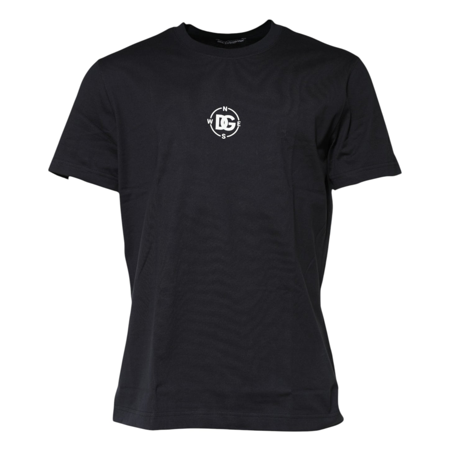 Dolce & Gabbana Black DG Compass Print Cotton Crew Neck T-shirt