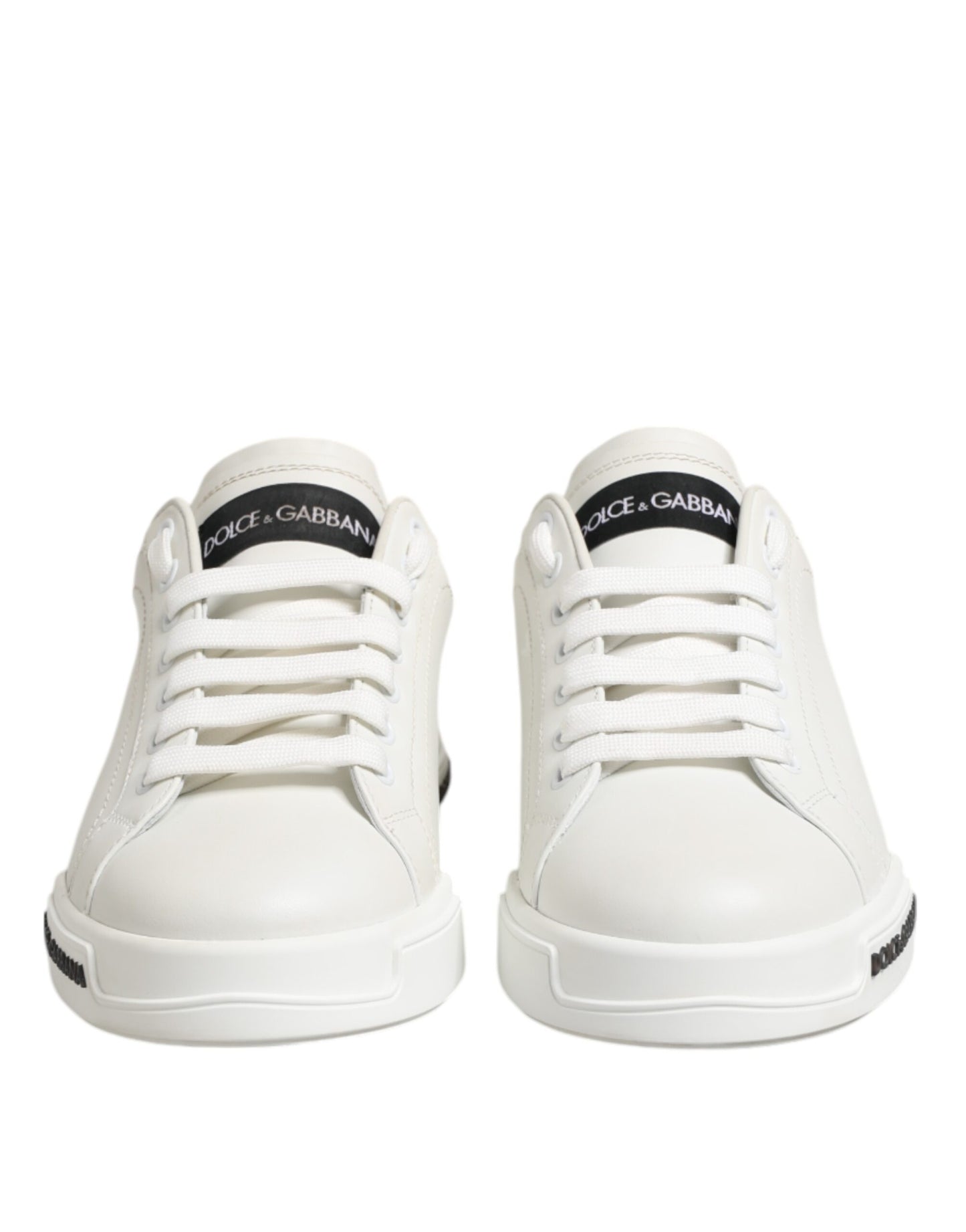 Dolce & Gabbana White Portofino Logo Low Top Sneakers Shoes
