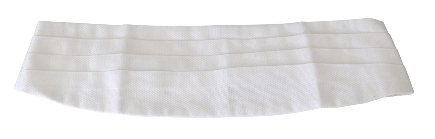 Dolce & Gabbana White Men Waist Belt Cotton Cummerbund