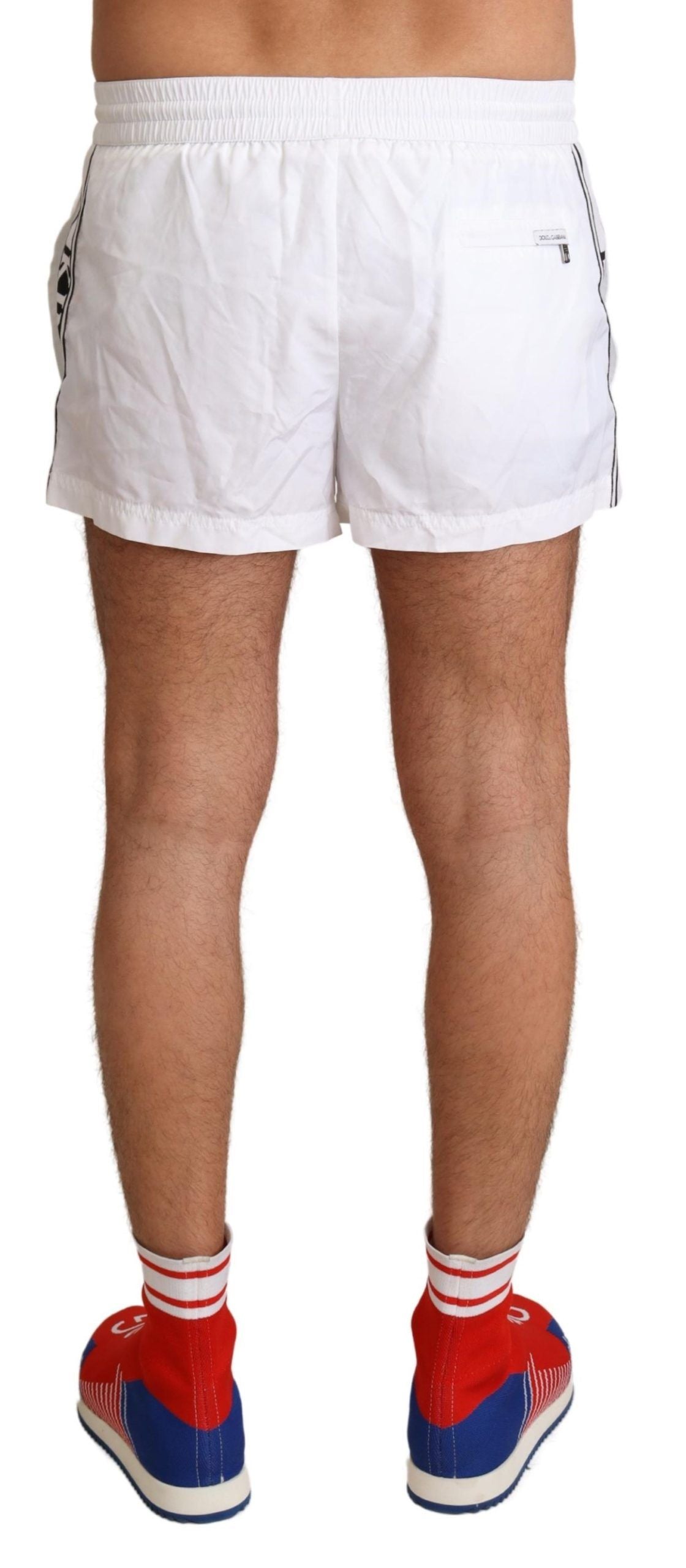 Dolce & Gabbana White King Mens Beachwear Swimwear Shorts