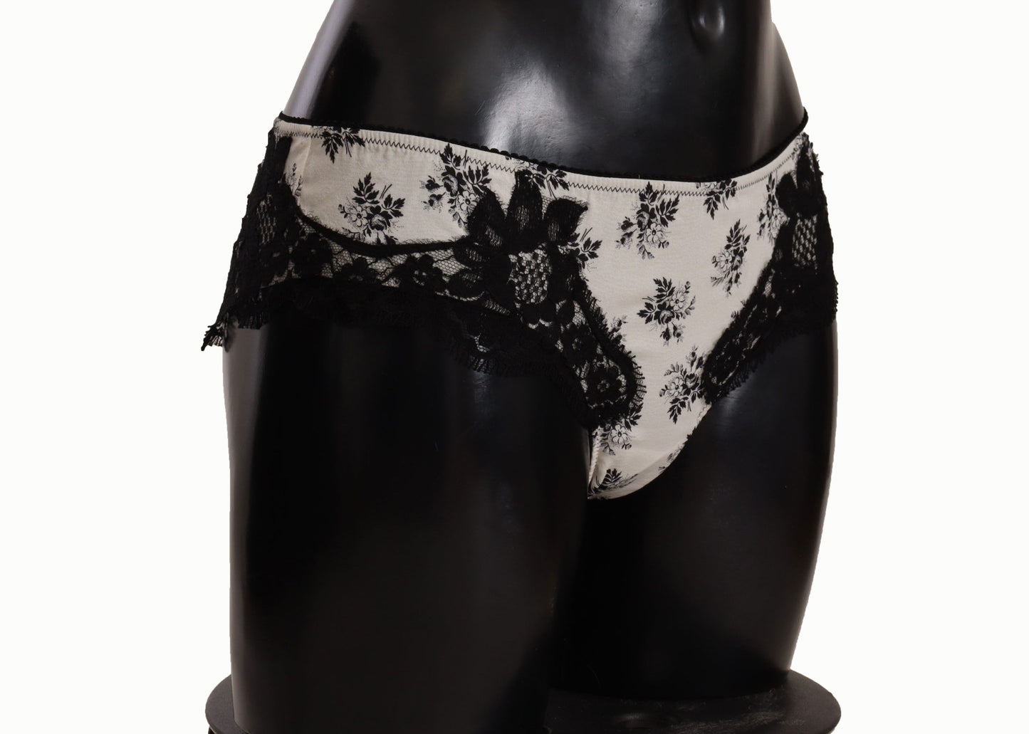 Dolce & Gabbana White Floral Lace Satin Briefs Underwear