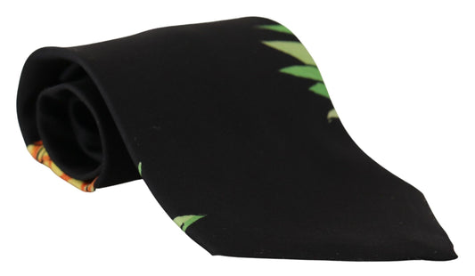 Dolce & Gabbana Black Pineapple Print Necktie Accessory Tie