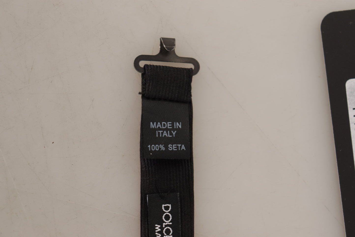 Dolce & Gabbana Black 100% Silk Adjustable Neck Papillon Tie