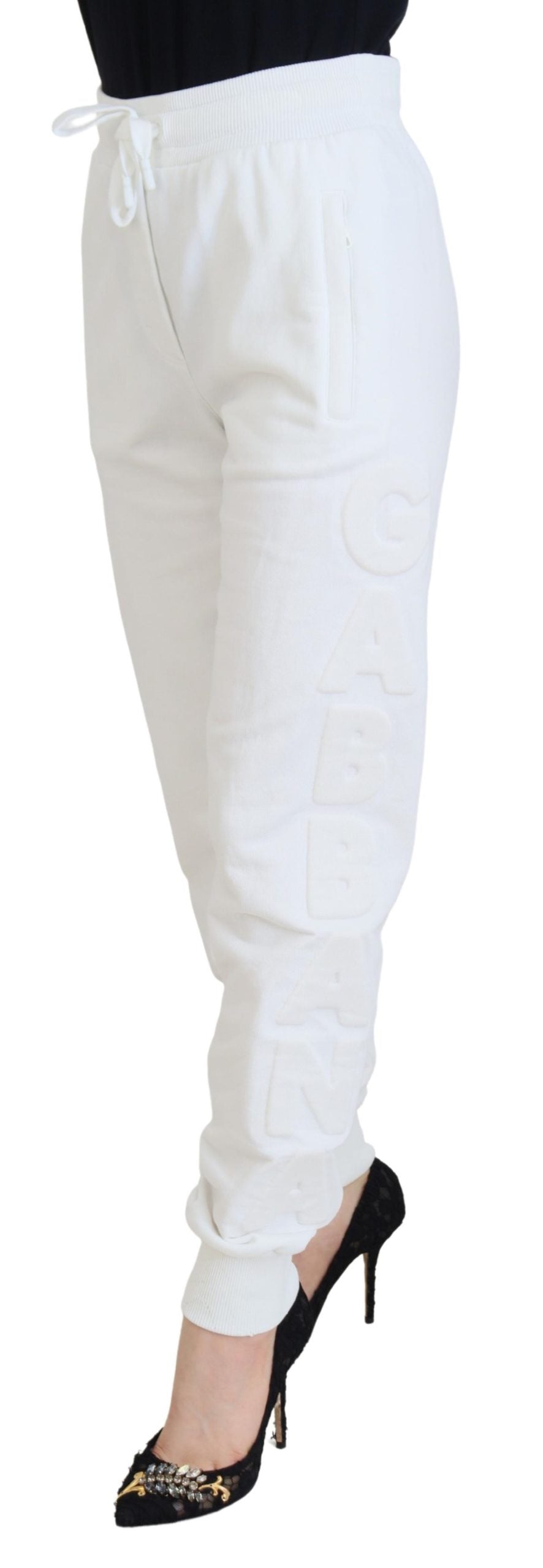 Dolce & Gabbana White Cotton Women Sweatpants Pants