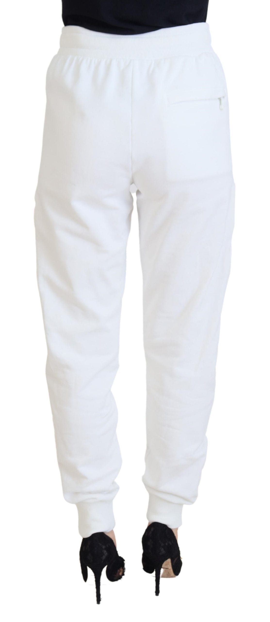 Dolce & Gabbana White Cotton Women Sweatpants Pants