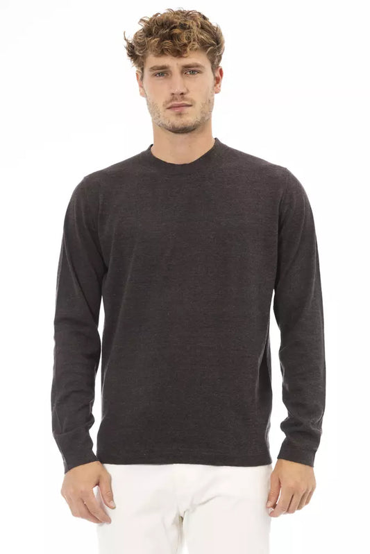 Alpha Studio Brown Cotton Men's Sweater