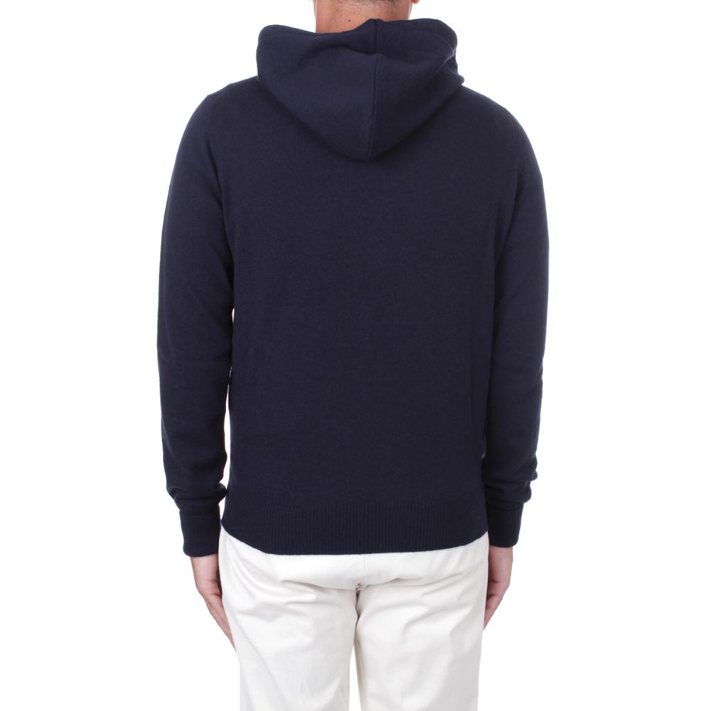 Alpha Studio Blue Wool Men's Hoodie