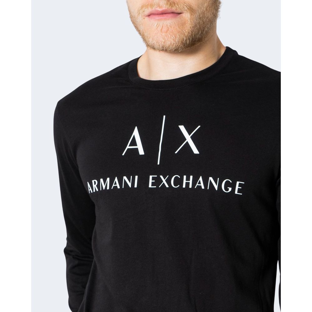 Armani Exchange Black Cotton Long Sleeve