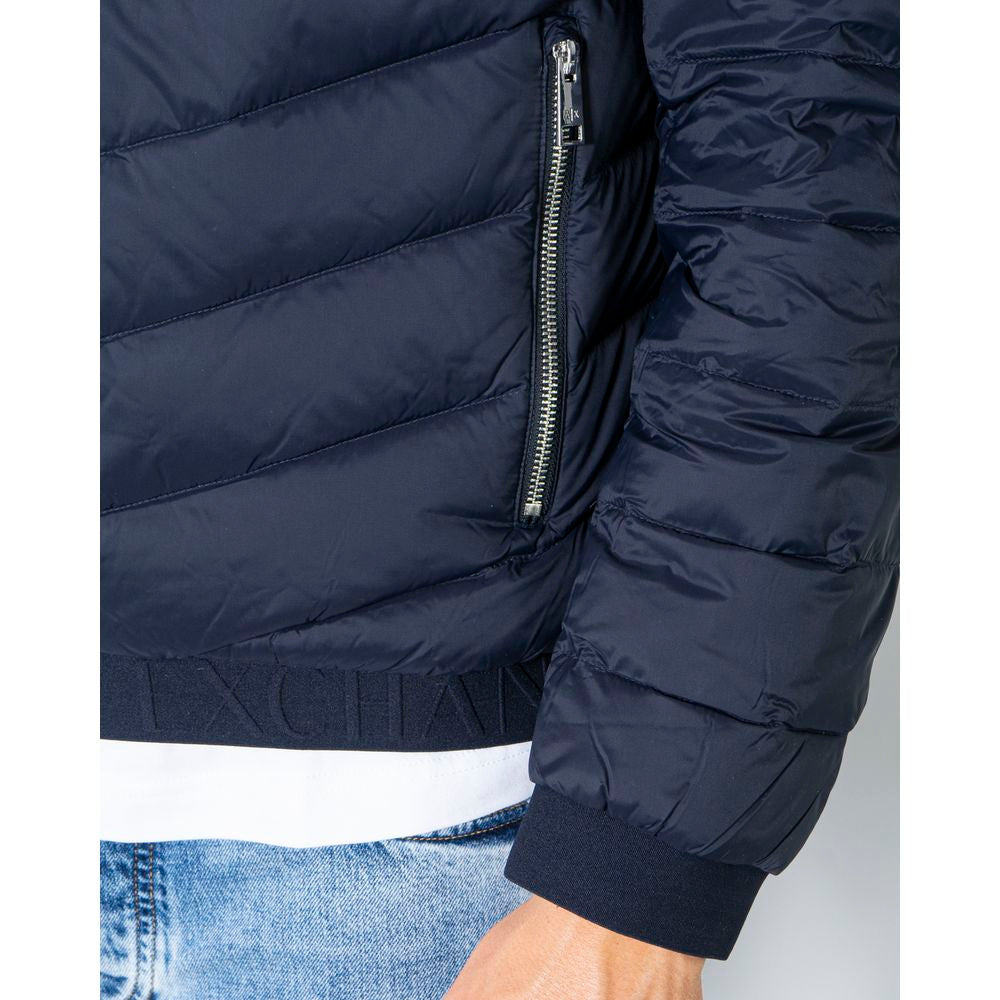 Armani Exchange Blue Polyester Jackets & Coat