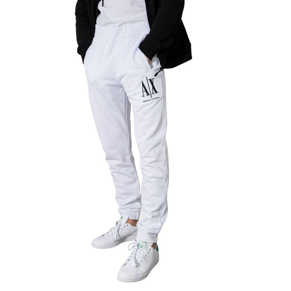 Armani Exchange White Cotton Joggers Workout Pant