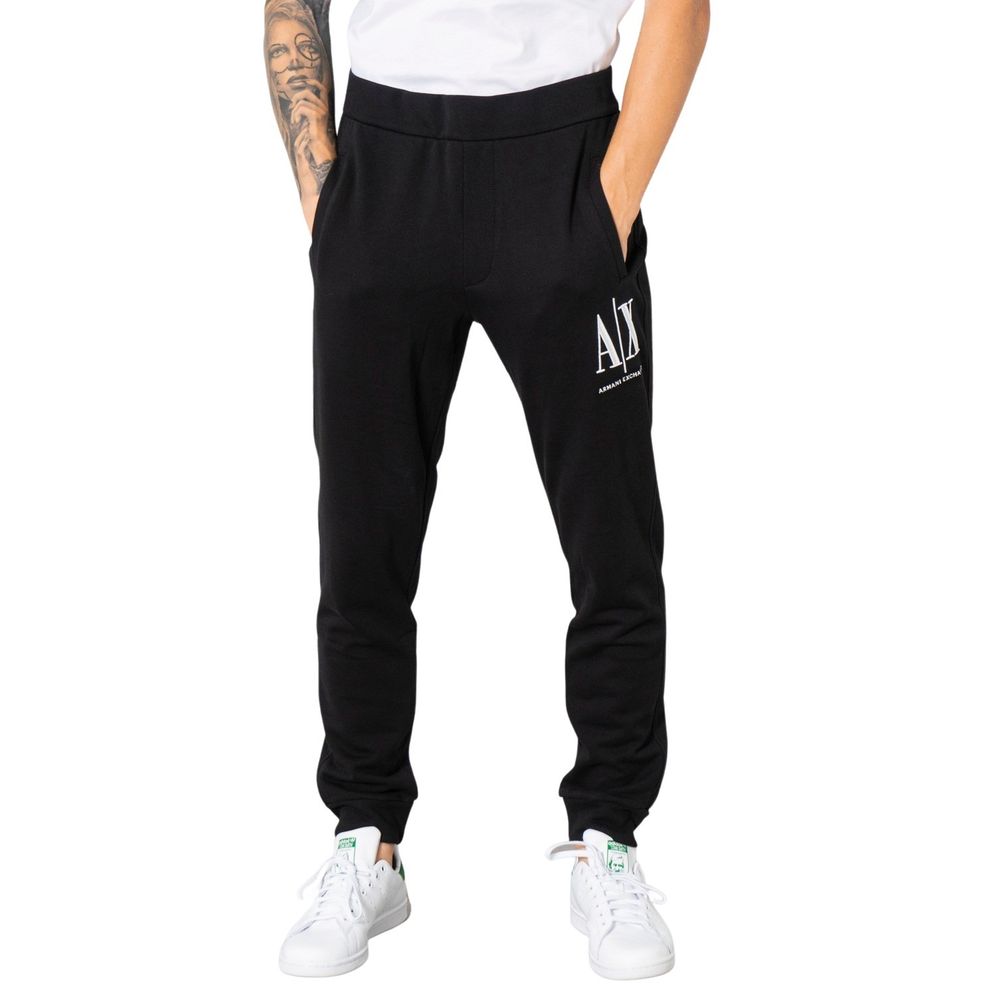 Armani Exchange Black Cotton Joggers Workout Pant
