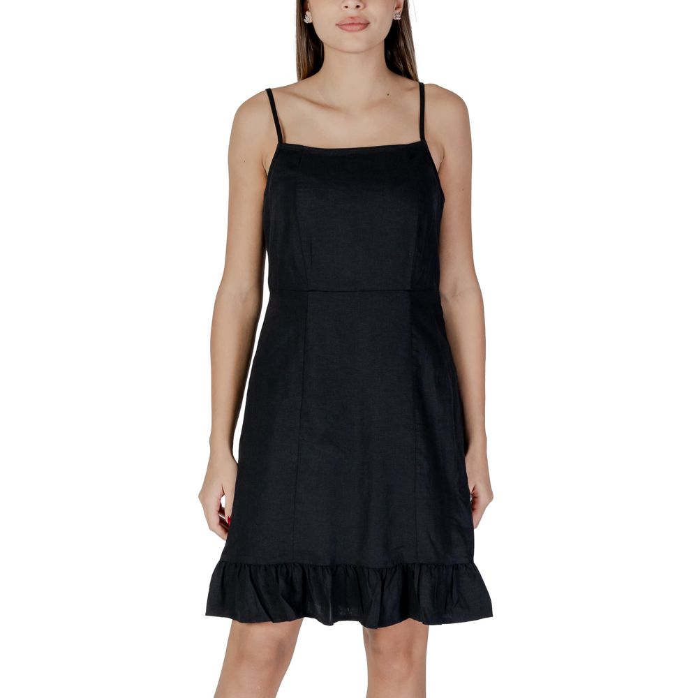 B.Young Black Linen Midi