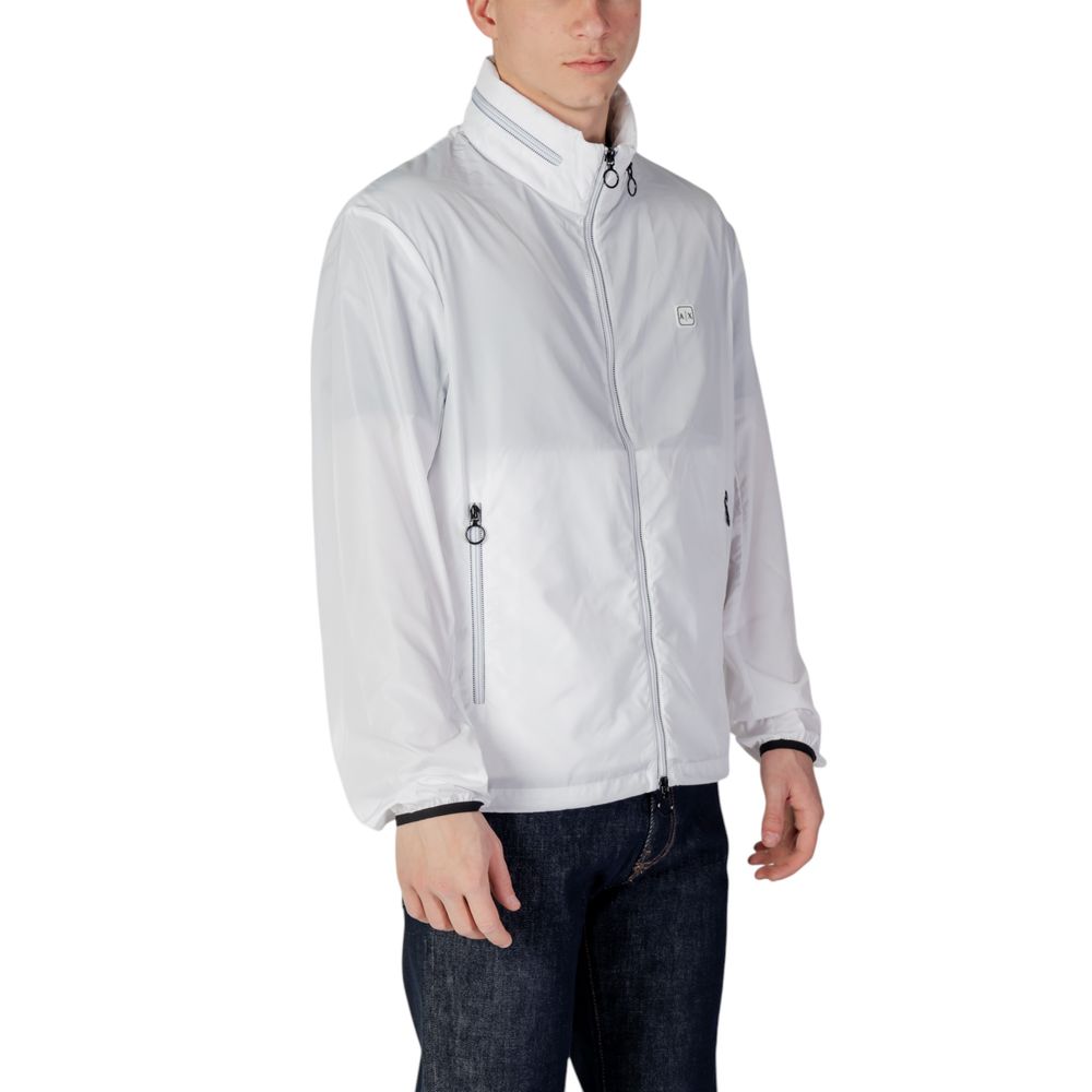 Armani Exchange White Polyester Jackets & Coat