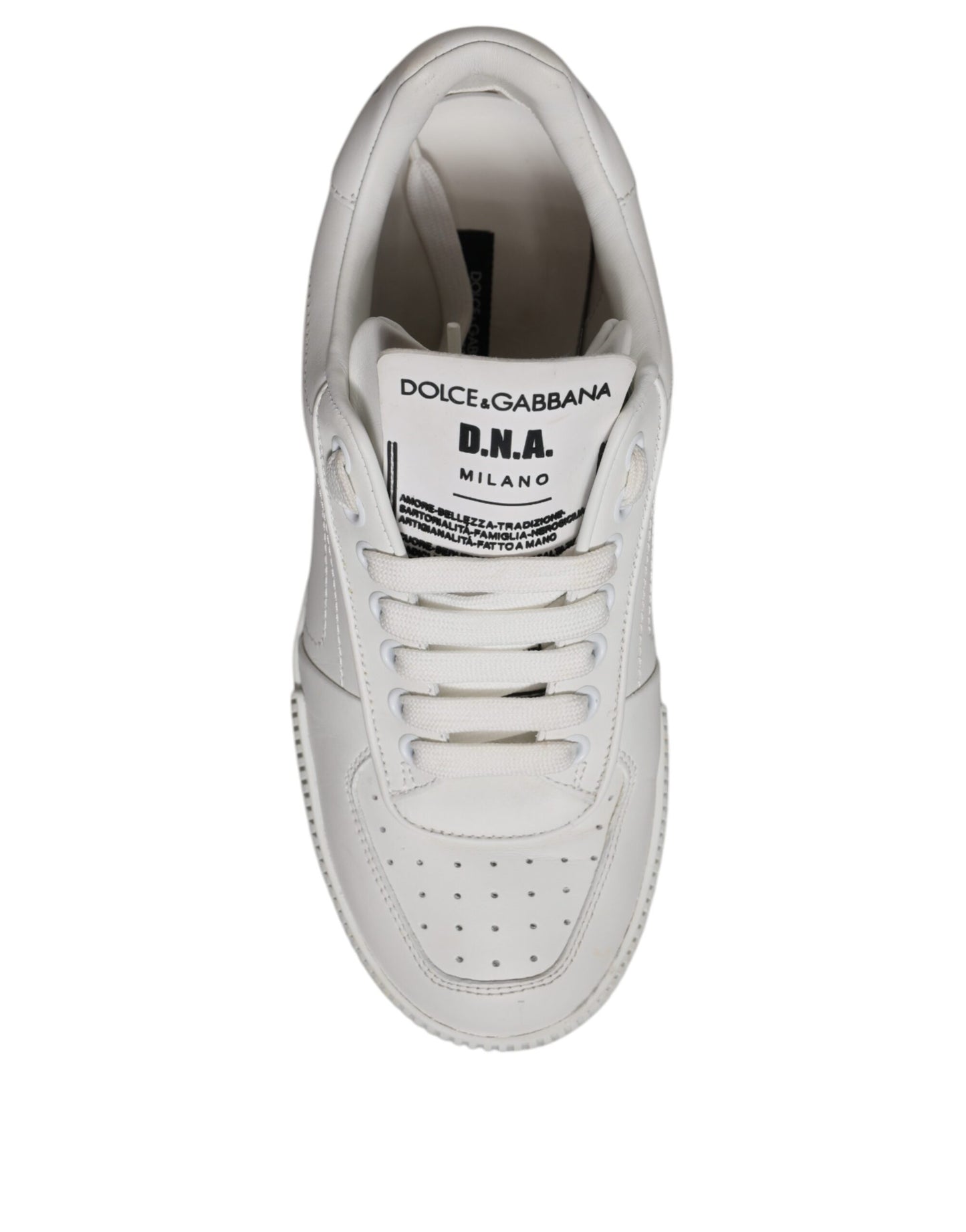 Dolce & Gabbana White Miami Leather Low Top Sneakers Shoes