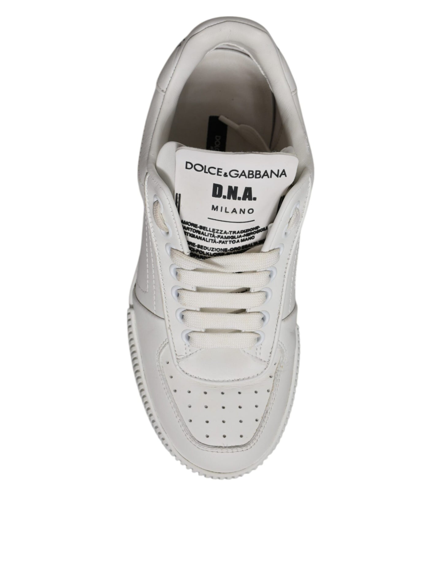 Dolce & Gabbana White Miami Leather Low Top Sneakers Shoes