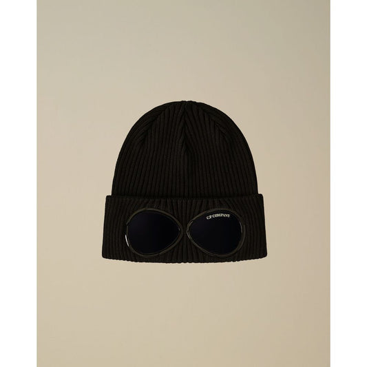 C.P. Company Black Wool Hats & Cap