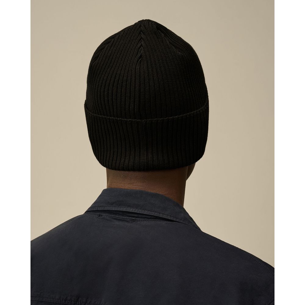 C.P. Company Black Wool Hats & Cap
