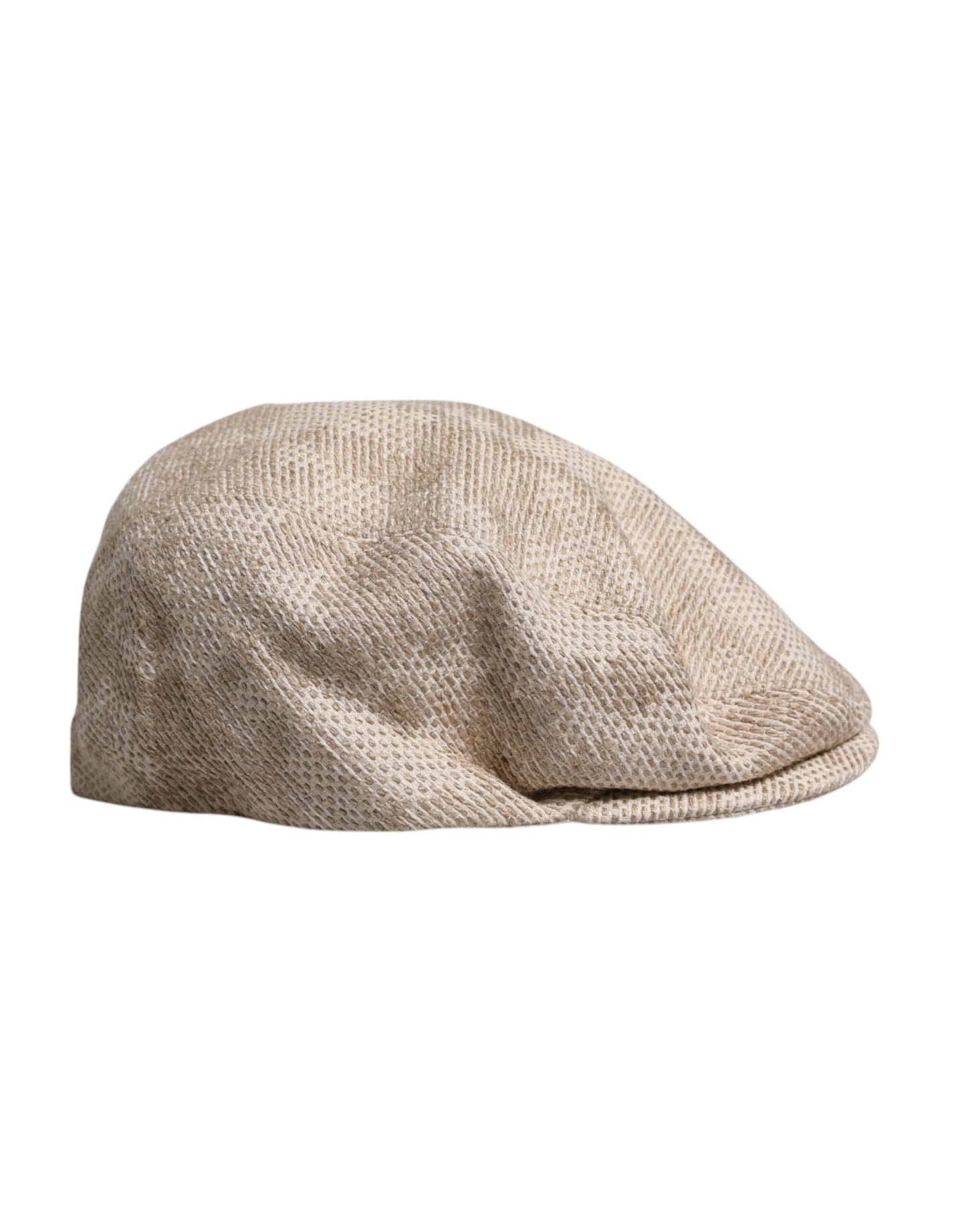 Dolce & Gabbana Beige Floral Linen Newsboy Hat
