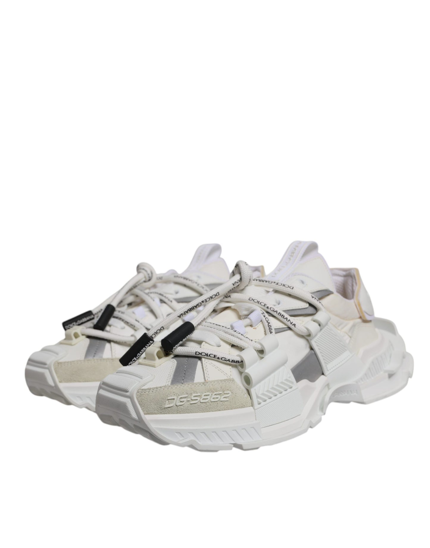 Dolce & Gabbana White Nylon Low Top Space Sneakers Shoes