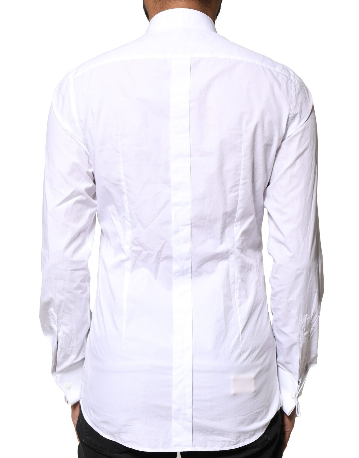 Dolce & Gabbana White GOLD CottonPoplin Bib Formal Dress Shirt