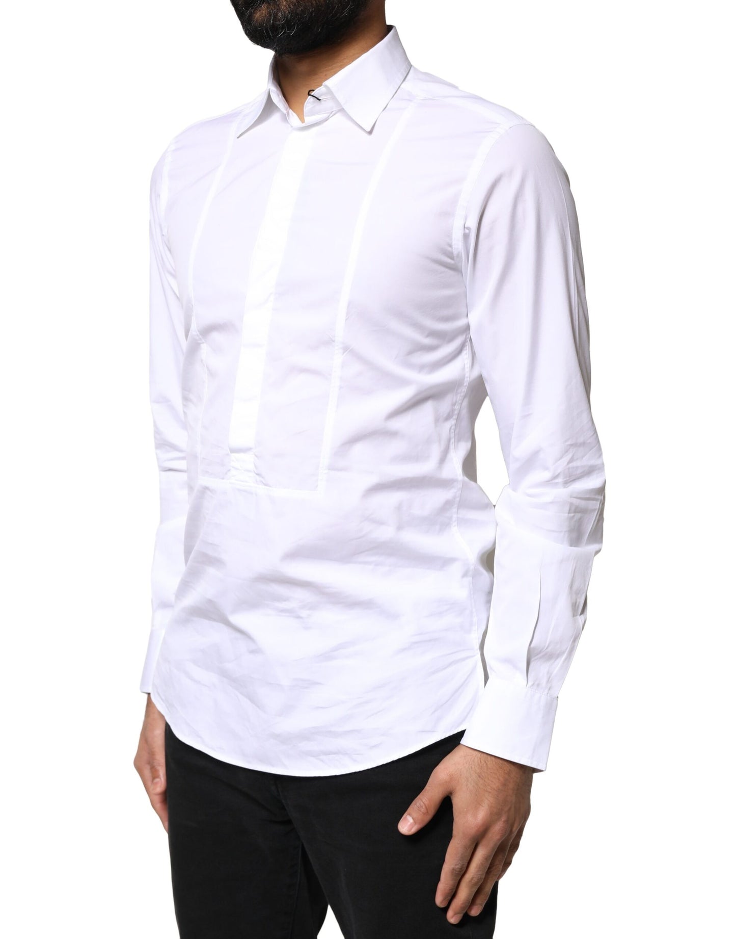 Dolce & Gabbana White Cotton Long Sleeves Formal Dress Shirt
